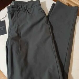 VRST Gray Dress Pants with Elastic Waistband and Tapered Fit